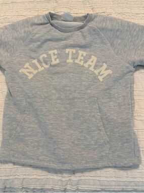 Zara Light Blue 'Nice Team' Kids Pullover Sweatshirt